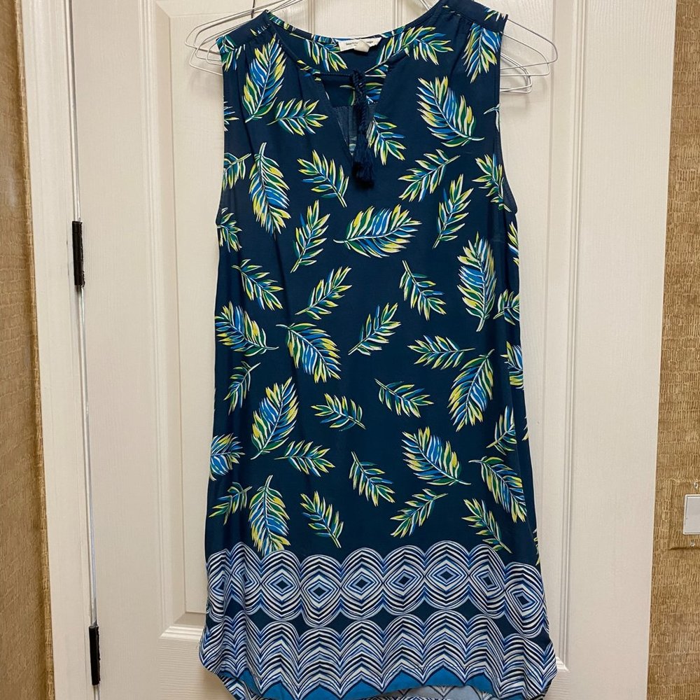 Beach Lunch Lounge Sleeveless Tunic Shift Dress Size M